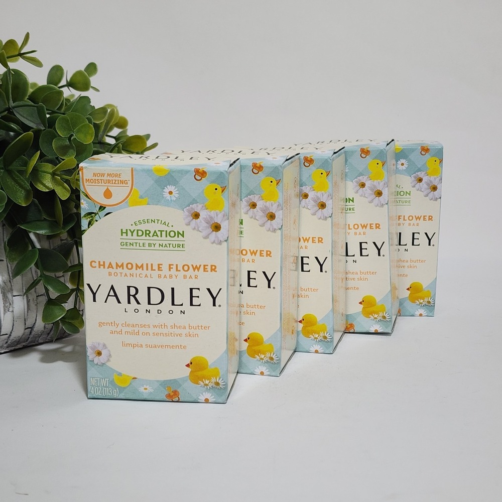 Yardley London Chamomile Flower Nourishing Baby Bath Bar Soap 4 oz ~ Lot of 5